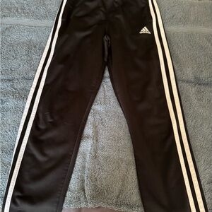 Adidas Black and White Sweatpants with Signature Stripes